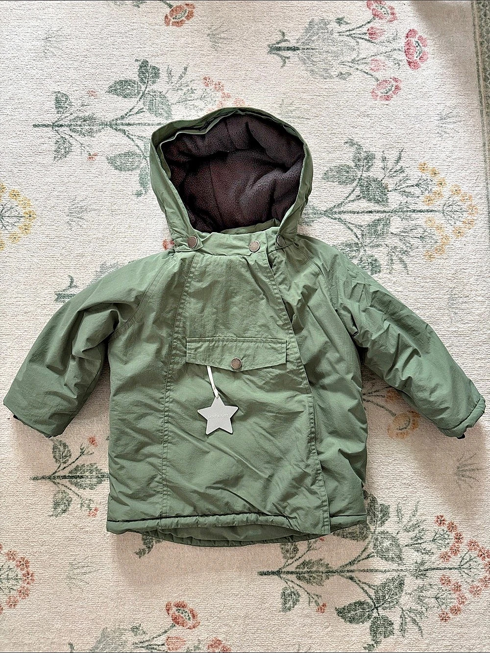 Mini A Ture Wang Fleece Lined Winter Jacket Green Baby 3M